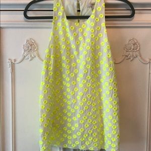 J Crew | Neon Yellow Floral Tank Top